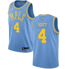 Men's Nike Los Angeles Lakers #4 Byron Scott Swingman Blue Hardwood Classics NBA Jersey