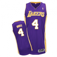 Women's Adidas Los Angeles Lakers #4 Byron Scott Authentic Purple Road NBA Jersey