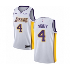 Youth Los Angeles Lakers #4 Byron Scott Swingman White Basketball Jersey - Association Edition