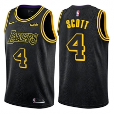 Youth Nike Los Angeles Lakers #4 Byron Scott Swingman Black NBA Jersey - City Edition