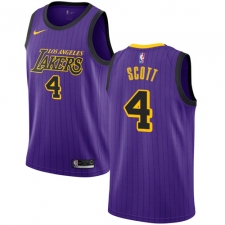 Youth Nike Los Angeles Lakers #4 Byron Scott Swingman Purple NBA Jersey - City Edition