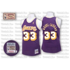 Men's Mitchell and Ness Los Angeles Lakers #33 Abdul-Jabbar Swingman Purple Throwback NBA Jersey