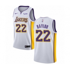 Men's Los Angeles Lakers #22 Elgin Baylor Authentic White Basketball Jersey - Association Edition