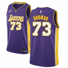 Men's Nike Los Angeles Lakers #73 Dennis Rodman Authentic Purple NBA Jersey - Icon Edition