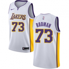 Youth Nike Los Angeles Lakers #73 Dennis Rodman Authentic White NBA Jersey - Association Edition
