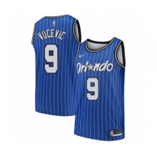 Men's Orlando Magic #9 Nikola Vucevic Authentic Blue Hardwood Classics Basketball Jersey