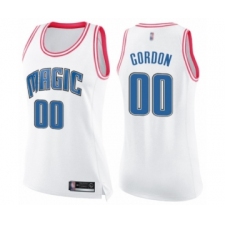 Women's Orlando Magic #00 Aaron Gordon Swingman White Pink Fashion Basketball Jersey