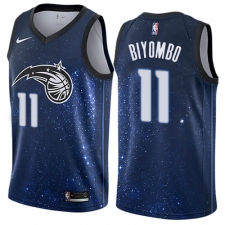 Men's Nike Orlando Magic #11 Bismack Biyombo Authentic Blue NBA Jersey - City Edition