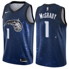 Men's Nike Orlando Magic #1 Tracy Mcgrady Authentic Blue NBA Jersey - City Edition