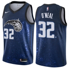 Men's Nike Orlando Magic #32 Shaquille O'Neal Authentic Blue NBA Jersey - City Edition