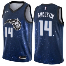 Men's Nike Orlando Magic #14 D.J. Augustin Authentic Blue NBA Jersey - City Edition