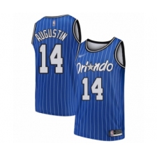 Men's Orlando Magic #14 D.J. Augustin Authentic Blue Hardwood Classics Basketball Jersey