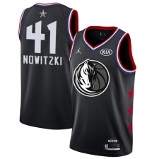 Women's Nike Dallas Mavericks #41 Dirk Nowitzki Black NBA Jordan Swingman 2019 All-Star Game Jersey