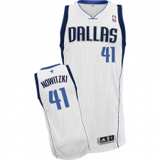 Youth Adidas Dallas Mavericks #41 Dirk Nowitzki Authentic White Home NBA Jersey