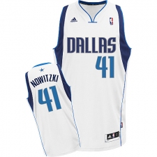 Youth Adidas Dallas Mavericks #41 Dirk Nowitzki Swingman White Home NBA Jersey