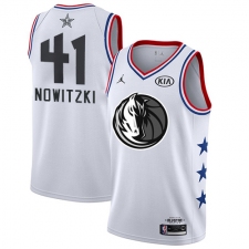 Youth Nike Dallas Mavericks #41 Dirk Nowitzki White NBA Jordan Swingman 2019 All-Star Game Jersey
