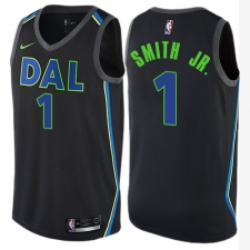 Men's Nike Dallas Mavericks #1 Dennis Smith Jr. Authentic Black NBA Jersey - City Edition