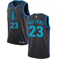 Men's Nike Dallas Mavericks #23 Wesley Matthews Swingman Charcoal NBA Jersey - City Edition