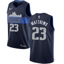 Women's Nike Dallas Mavericks #23 Wesley Matthews Authentic Navy Blue NBA Jersey Statement Edition