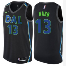 Men's Nike Dallas Mavericks #13 Steve Nash Authentic Black NBA Jersey - City Edition