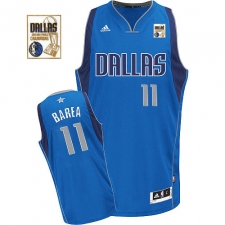 Men's Adidas Dallas Mavericks #11 Jose Barea Swingman Royal Blue Road Champions Patch NBA Jersey