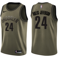 Men's Nike Brooklyn Nets #24 Rondae Hollis-Jefferson Green Salute to Service NBA Swingman Jersey