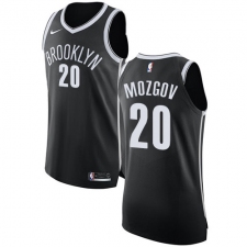Men's Nike Brooklyn Nets #20 Timofey Mozgov Authentic Black Road NBA Jersey - Icon Edition