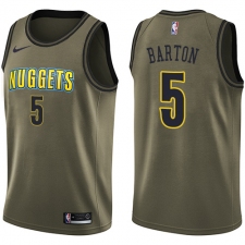 Youth Nike Denver Nuggets #5 Will Barton Swingman Green Salute to Service NBA Jersey