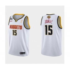 Men's Denver Nuggets #15 Nikola Jokic White 2023 Finals Champions Association Edition With NO.6 Stitched Basketball Jersey