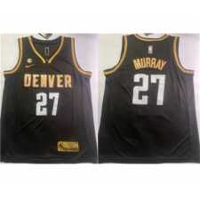 Men's Denver Nuggets #27 Jamal Murray Black With NO.6 Stitched Jersey