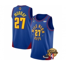 Men's Denver Nuggets #27 Jamal Murray Blue 2023 Finals Statement Edition With NO.6 Stitched Basketball Jersey