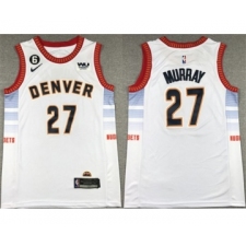 Men's Denver Nuggets #27 Jamal Murray Silver 2022-23 City Edition With NO.6 Stitched Jersey