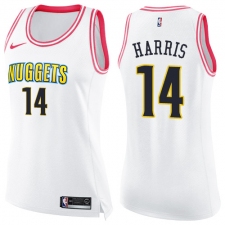 Women's Nike Denver Nuggets #14 Gary Harris Swingman White/Pink Fashion NBA Jersey