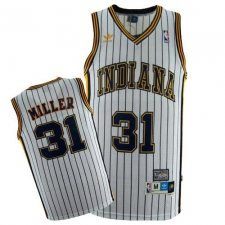 Men's Mitchell and Ness Indiana Pacers #31 Reggie Miller Authentic White Throwback NBA Jersey