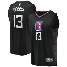 Men's LA Clippers #13 Paul George Fanatics Branded Black 2020-21 Fast Break Player Jersey