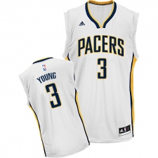 Men's Adidas Indiana Pacers #3 Joe Young Swingman White Home NBA Jersey