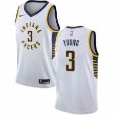Men's Nike Indiana Pacers #3 Joe Young Authentic White NBA Jersey - Association Edition
