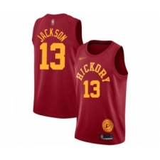 Men's Indiana Pacers #13 Mark Jackson Authentic Red Hardwood Classics Basketball Jersey