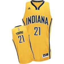 Youth Adidas Indiana Pacers #21 Thaddeus Young Swingman Gold Alternate NBA Jersey