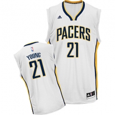 Youth Adidas Indiana Pacers #21 Thaddeus Young Swingman White Home NBA Jersey