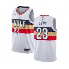 Men's Nike New Orleans Pelicans #23 Anthony Davis White Swingman Jersey - Earned Edition