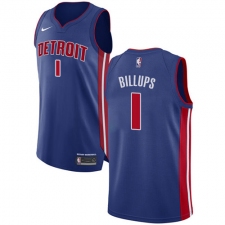 Men's Nike Detroit Pistons #1 Chauncey Billups Authentic Royal Blue Road NBA Jersey - Icon Edition