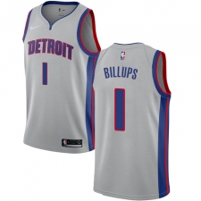 Men's Nike Detroit Pistons #1 Chauncey Billups Authentic Silver NBA Jersey Statement Edition