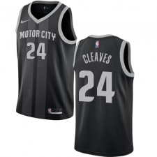 Women's Nike Detroit Pistons #24 Mateen Cleaves Swingman Black NBA Jersey - City Edition