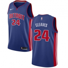 Youth Nike Detroit Pistons #24 Mateen Cleaves Swingman Royal Blue Road NBA Jersey - Icon Edition