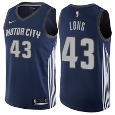 Women's Nike Detroit Pistons #43 Grant Long Swingman Navy Blue NBA Jersey - City Edition