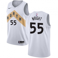Men's Nike Toronto Raptors #55 Delon Wright Swingman White NBA Jersey - City Edition