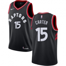 Men's Nike Toronto Raptors #15 Vince Carter Authentic Black Alternate NBA Jersey Statement Edition