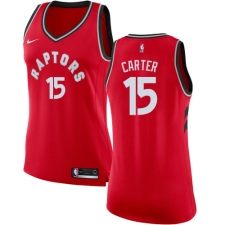 Women's Nike Toronto Raptors #15 Vince Carter Authentic Red Road NBA Jersey - Icon Edition