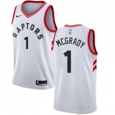 Men's Nike Toronto Raptors #1 Tracy Mcgrady Authentic White NBA Jersey - Association Edition